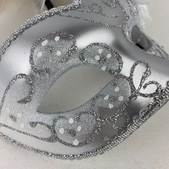 Masquerade Fancy Disguise Party Custom Dress Up Mystery Black Gray Tie Back D - Picture 6 of 7